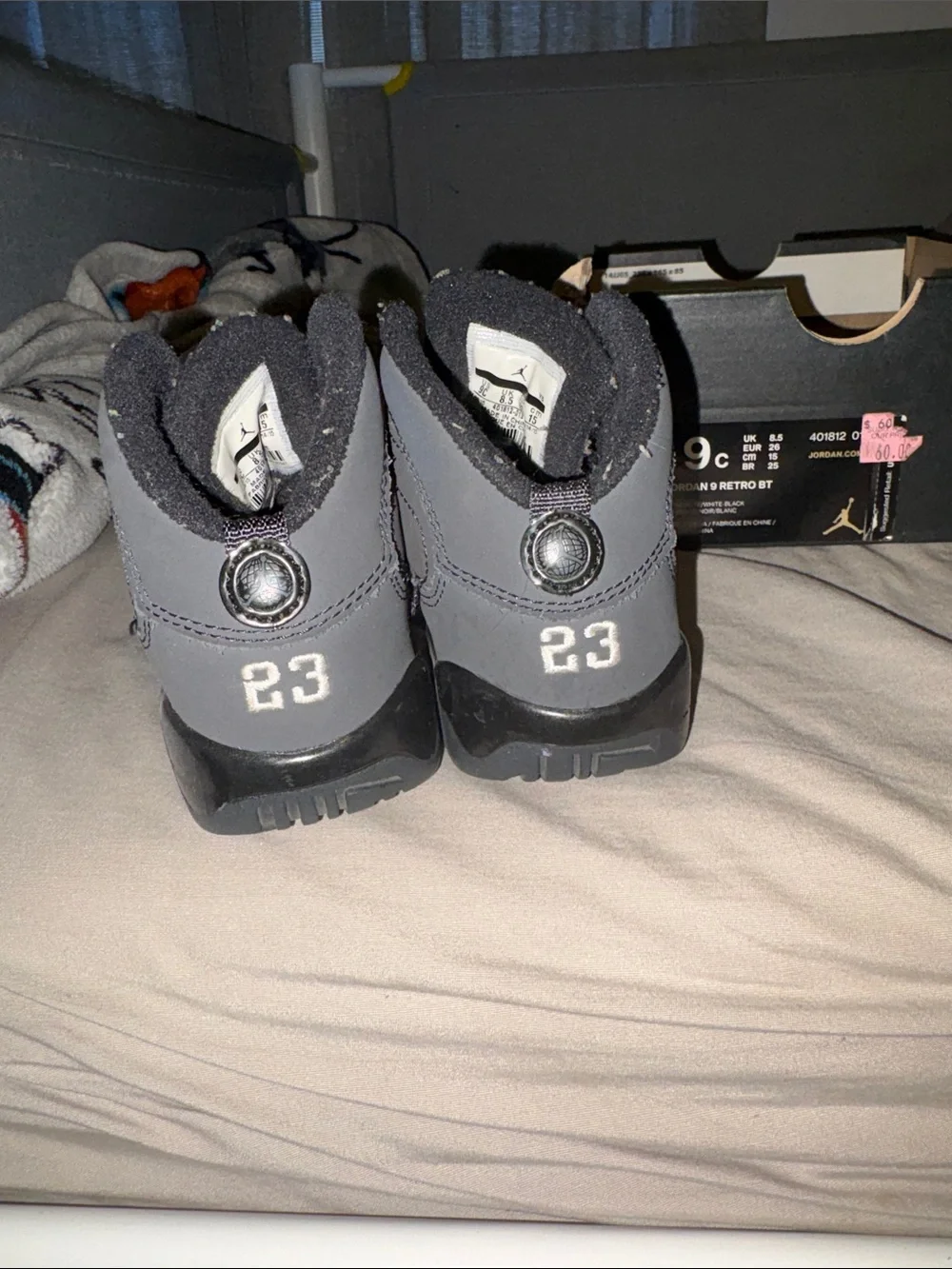 Jordan Kids Black and Dark Gray Retro Low-Top Sneakers